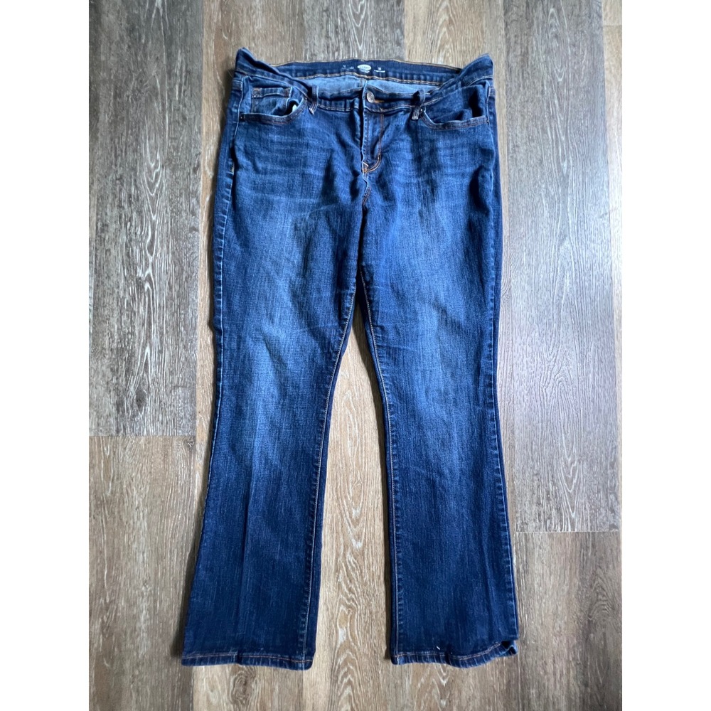 Old Navy Bootcut Jeans Women 14 Short Blue Dark Wash Mid Rise Denim Pants